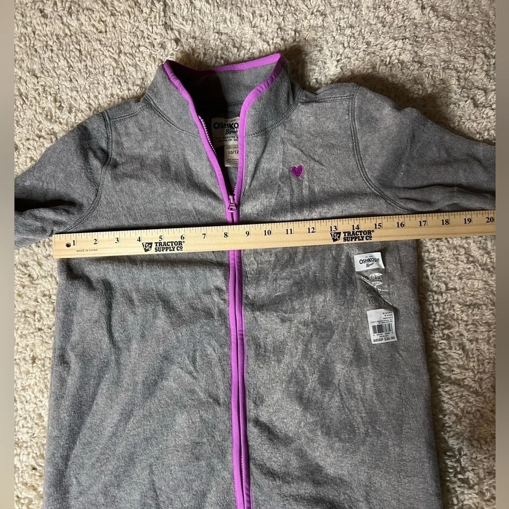 OshKosh B'gosh Kids 10/12 Gray Jacket with Purple Trim NWT